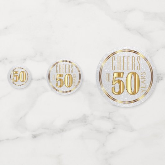50. Jahrestag / Geburtstag Konfetti (Vorderseiten)