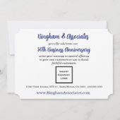 50. Jahrestag Geschäftsankündigung Blue Einladung (Rückseite)