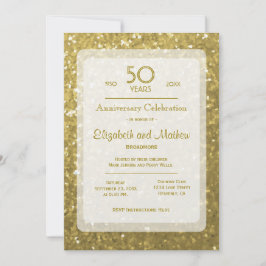 50. Jahrestag | Gold-Glitzer Einladung