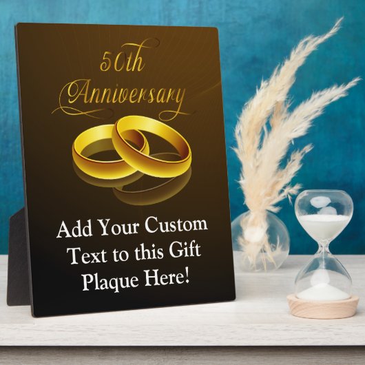 50. Jahrestag | Gold Script Fotoplatte (Seite)