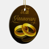 50. Jahrestag | Gold Script Keramik Ornament (Rechts)