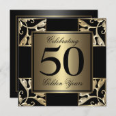 50. Jahrestag golden Einladung (Vorne/Hinten)