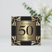 50. Jahrestag golden Einladung (Stehend Vorderseite)