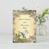 50. Jahrestag Hochzeit Creme Rose Gold Einladung (Stehend Vorderseite)