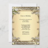 50. Jahrestag Hochzeit Creme Rose Gold Einladung (Rückseite)