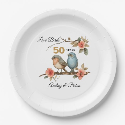 50. Jahrestag oder Personalisiertes Jahr Pappteller (Vorderseite)