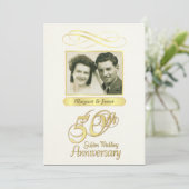 50. Jahrestag Party Foto Einladungen (Stehend Vorderseite)