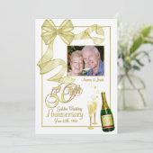 50. Jahrestag Party Foto Einladungen - Schnäppchen (Stehend Vorderseite)