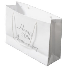 50. Jahrestag Silver Text Template Geschenktasche Große Geschenktüte
