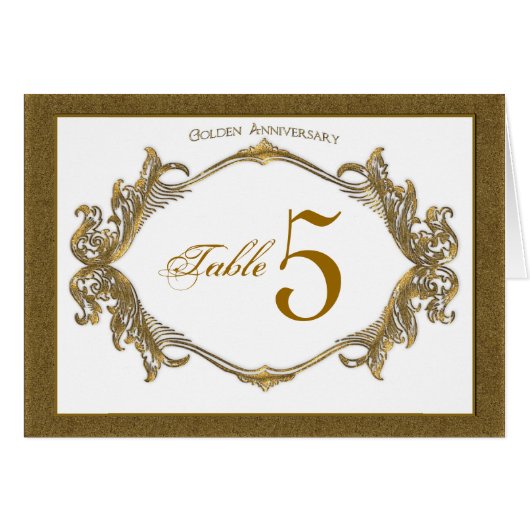50. Jahrestag Tischnummer-Karten (Vorderseite (Horizontal))