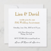 50. Jahrestags-Einladung - GOLDRosen Einladung (Rückseite)