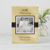 50. Jahrestags-Foto-Einladungen Einladung (Stehend Vorderseite)