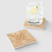 50. Jahrestags-Geschenk-Ideen-personalisierte Steinuntersetzer (Seitenansicht)