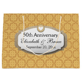 50. Jahrestags-Hochzeitstag-Gold Z05 Große Geschenktüte