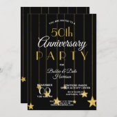 50. Jahrestags-kundenspezifisches Einladung (Vorne/Hinten)