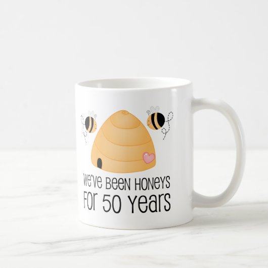 50. Jahrestags-Paar-Geschenk Kaffeetasse (Rechts)