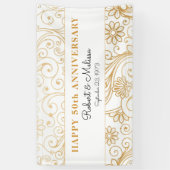 50. Jahrestags-Partygoldstrudel-Musterfahne Banner (Vertikal)