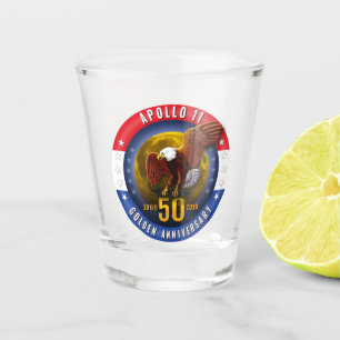50. Jahrestags-patriotischer Mond Eagle Apollo 11 Schnapsglas