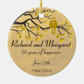 50. Jahrestags-personalisierte Feier Keramik Ornament (Hinten)