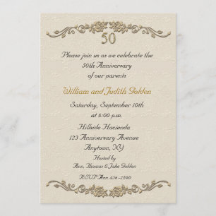 50. Jahrestags-Rosen-Grenzeinladung Einladung