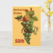 50. Jahrestagswünsche, customiseable Karte (Gelbe Blume)