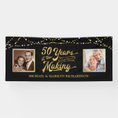 50-jährige Fotos zum Anfang | Schwarz & Gold Banner (Horizontal)