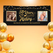 50-jährige Fotos zum Anfang | Schwarz & Gold Banner