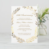 50-jährige Jubiläumskarte für Goldenes Leaf Einladung (Stehend Vorderseite)