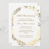 50-jährige Jubiläumskarte für Goldenes Leaf Einladung (Vorne/Hinten)