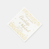 50-jährige Signatur Gold Hearts Confetti Serviette (Ecke)