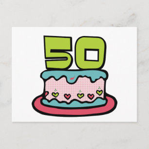 50-jähriger Geburtstagskuchen Postkarte