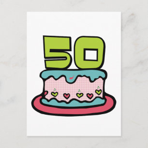 50-jähriger Geburtstagskuchen Postkarte
