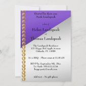 50-jähriges Edelgoldnugget & Lila Invi Einladung (Rückseite)