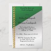 50-jähriges elegantes Goldnugget & Green Invit Einladung (Rückseite)