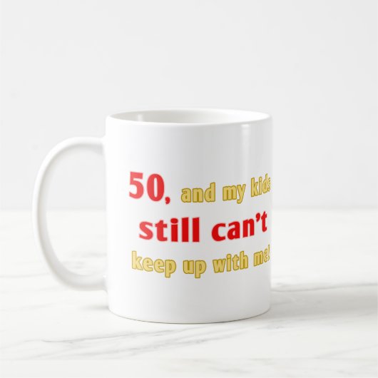 50-jähriges Gag-Geschenk Kaffeetasse (Links)