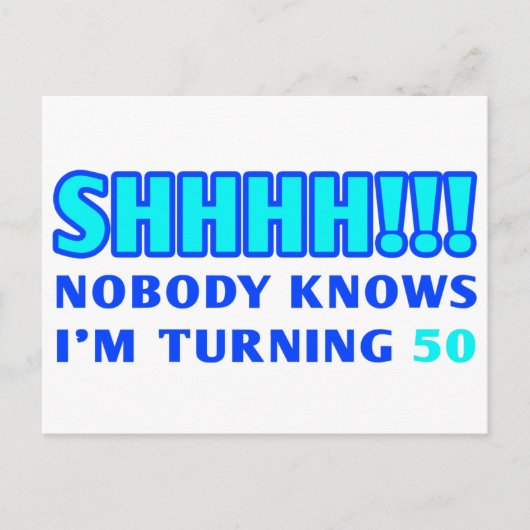 50-jähriges Gag-Geschenk Postkarte (Vorderseite)