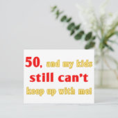 50-jähriges Gag-Geschenk Postkarte (Stehend Vorderseite)