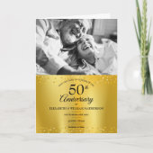 50-jähriges Gold Foil Save the Date Foto Karte (Vorderseite)