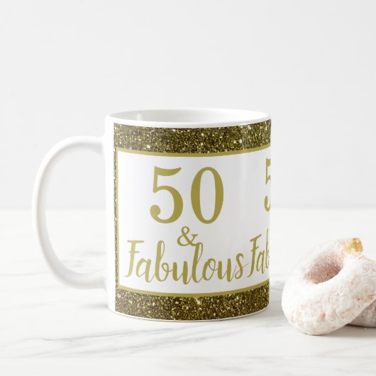 50-jähriges Gold-Jubiläum Kaffeetasse (Mit Donut)