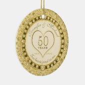 50-jähriges Gold Keramik Ornament (Rechts)