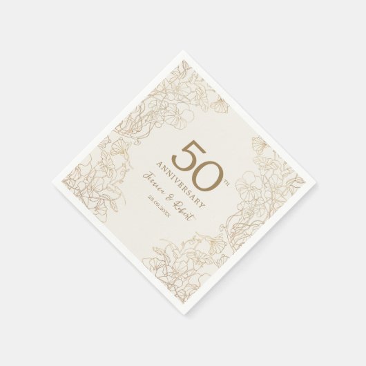 50-jähriges Gold Serviette (Ecke)