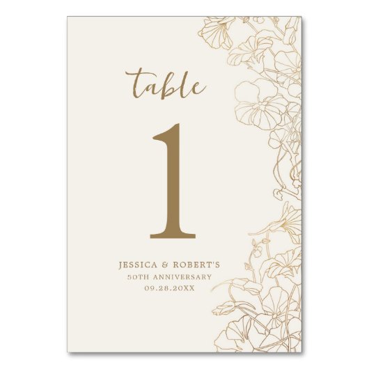 50-jähriges Gold Tischnummer (Vorderseite)