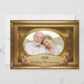 50-jähriges Gold Verziert Antique Frame Foto Einladung (Vorderseite)