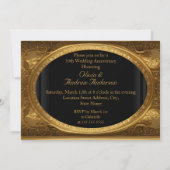 50-jähriges Gold Verziert Antique Frame Foto Einladung (Rückseite)