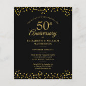 50-jähriges Jubiläum Gold 2 Foto Einladung (Vorderseite)
