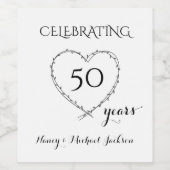 50-jähriges Jubiläum mit Kranz Weinetikett (Einzelnes Label)