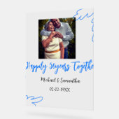 50-jähriges Jubiläum mit Namen für blaues Foto Acrylschild (Winkel)