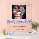 50-jähriges Jubiläum mit Namen für blaues Foto Acrylschild (Hochzeit)