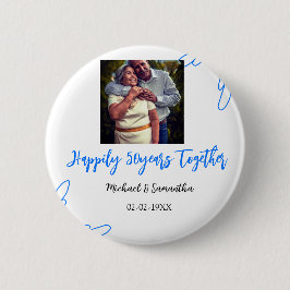 50-jähriges Jubiläum mit Namen für blaues Foto Button