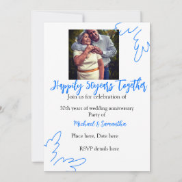 50-jähriges Jubiläum mit Namen für blaues Foto Einladung